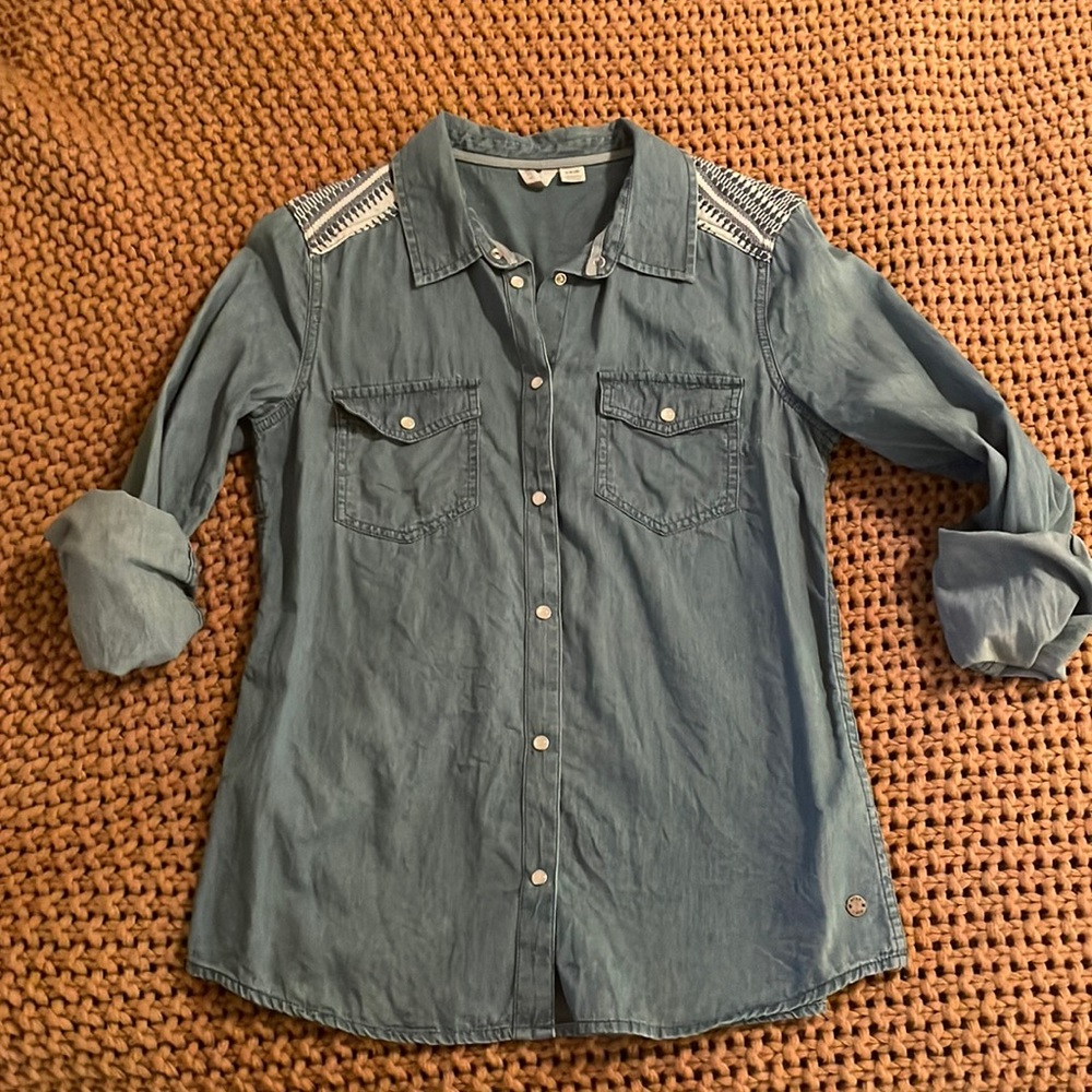 💙 Roxy western pearlsnap shirt 💙